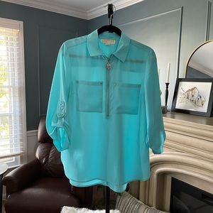 Michael Kors aqua blue blouse
